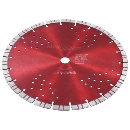 vidaXL Diamant-Trennscheibe mit Turbo und Löchern Stahl 300 mm