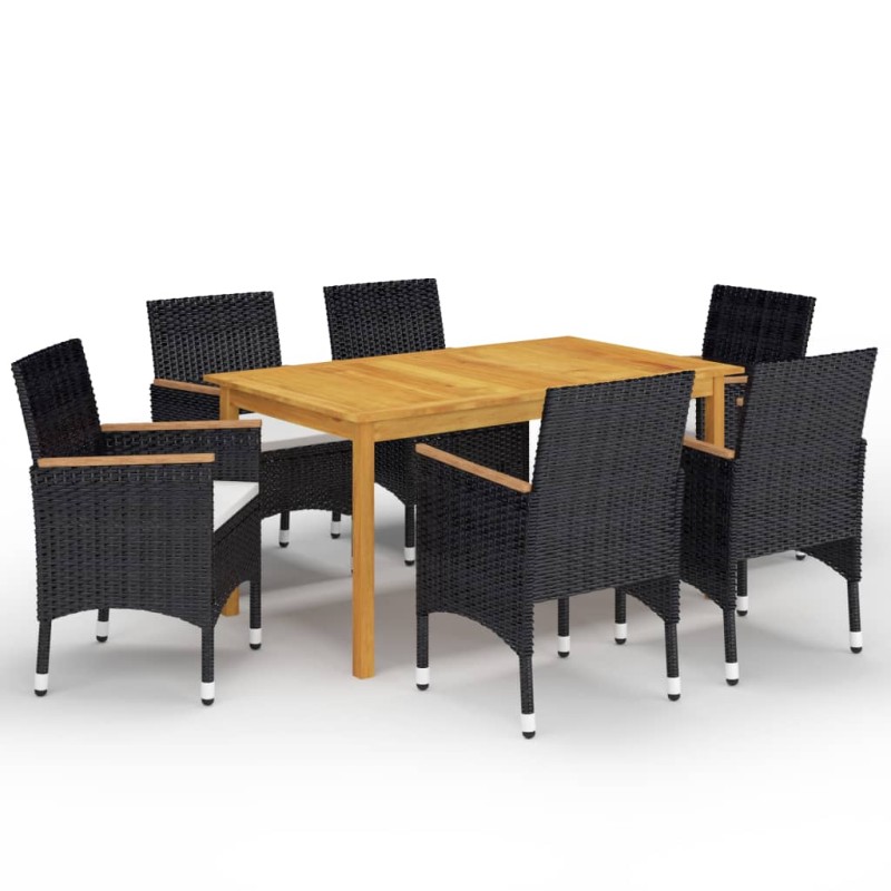 vidaXL 7-tlg. Garten-Essgruppe Schwarz vidaXL 7-tlg. Garten-Essgruppe Schwarz
