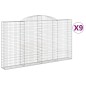 vidaXL Gabionen mit Hochbogen 9 Stk. 300x30x160/180cm Verzinktes Eisen vidaXL Gabionen mit Hochbogen 9 Stk. 300x30x160/180cm Verzinktes Eisen
