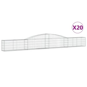 vidaXL Gabionen mit Hochbogen 20 Stk. 400x30x40/60 cm Verzinktes Eisen