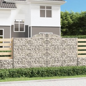 vidaXL Gabionen mit Hochbogen 13 Stk 300x50x160/180cm Verzinktes Eisen