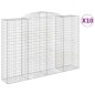 vidaXL Gabionen mit Hochbogen 10 Stk 300x50x200/220cm Verzinktes Eisen vidaXL Gabionen mit Hochbogen 10 Stk 300x50x200/220cm Verzinktes Eisen