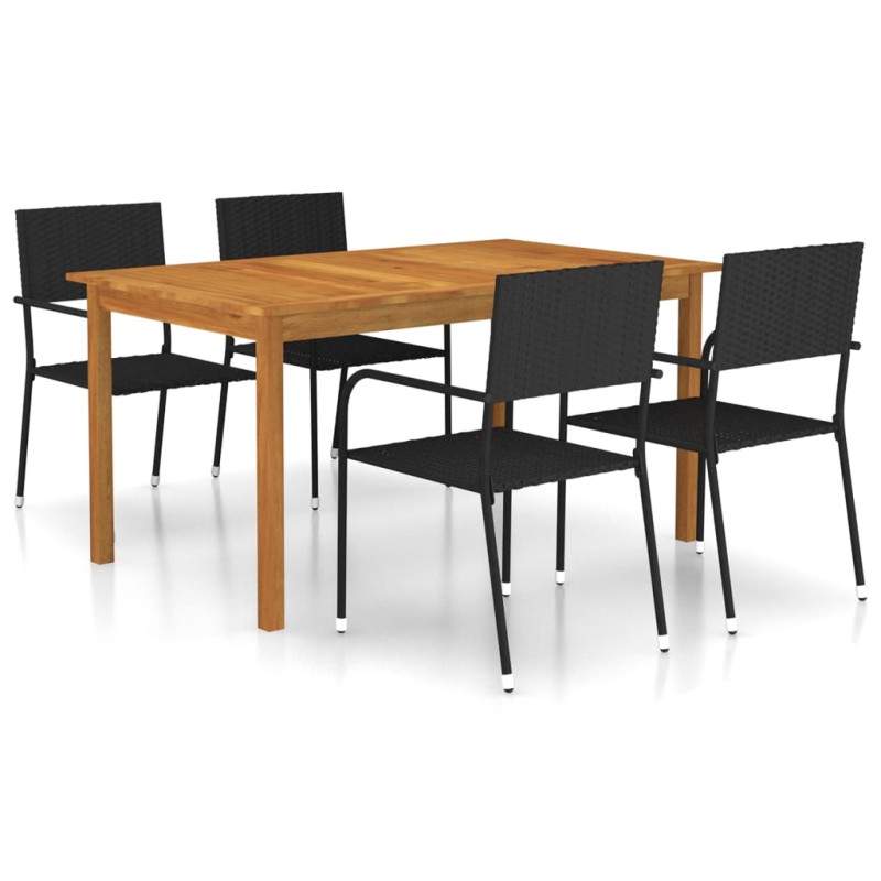 vidaXL 5-tlg. Garten-Essgruppe Schwarz vidaXL 5-tlg. Garten-Essgruppe Schwarz