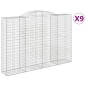 vidaXL Gabionen mit Hochbogen 9 Stk. 300x50x200/220cm Verzinktes Eisen vidaXL Gabionen mit Hochbogen 9 Stk. 300x50x200/220cm Verzinktes Eisen