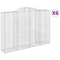vidaXL Gabionen mit Hochbogen 6 Stk. 300x50x200/220cm Verzinktes Eisen vidaXL Gabionen mit Hochbogen 6 Stk. 300x50x200/220cm Verzinktes Eisen