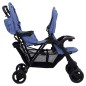 vidaXL Tandem-Zwillingskinderwagen Marineblau Stahl vidaXL Tandem-Zwillingskinderwagen Marineblau Stahl