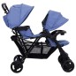 vidaXL Tandem-Zwillingskinderwagen Marineblau Stahl vidaXL Tandem-Zwillingskinderwagen Marineblau Stahl