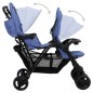 vidaXL Tandem-Zwillingskinderwagen Marineblau Stahl vidaXL Tandem-Zwillingskinderwagen Marineblau Stahl