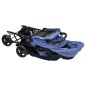 vidaXL Tandem-Zwillingskinderwagen Marineblau Stahl vidaXL Tandem-Zwillingskinderwagen Marineblau Stahl