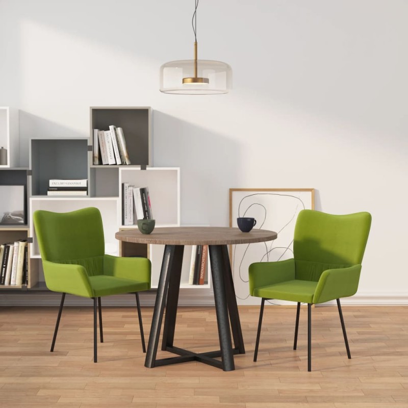 vidaXL Esszimmerstühle 2 Stk. Hellgrün Samt vidaXL Esszimmerstühle 2 Stk. Hellgrün Samt