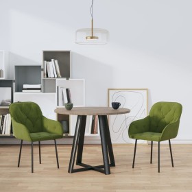 vidaXL Esszimmerstühle 2 Stk. Hellgrün Samt