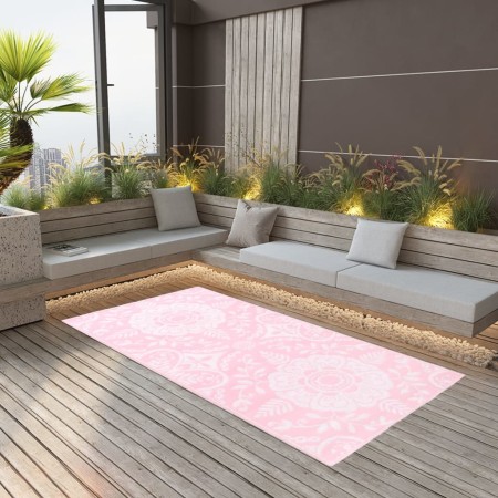 vidaXL Outdoor-Teppich Rosa 190x290 cm PP