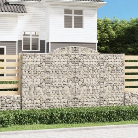 vidaXL Gabionen mit Hochbogen 7 Stk. 300x30x180/200cm Verzinktes Eisen