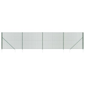 vidaXL Maschendrahtzaun mit Bodenhülsen Grün 2,2x10 m