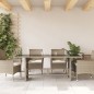 vidaXL Gartentisch mit Glasplatte Hellgrau 190x80x74 cm Poly Rattan vidaXL Gartentisch mit Glasplatte Hellgrau 190x80x74 cm Poly Rattan