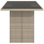 vidaXL Gartentisch mit Glasplatte Hellgrau 190x80x74 cm Poly Rattan vidaXL Gartentisch mit Glasplatte Hellgrau 190x80x74 cm Poly Rattan