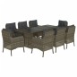 vidaXL 9-tlg. Garten-Essgruppe mit Kissen Grau Poly Rattan vidaXL 9-tlg. Garten-Essgruppe mit Kissen Grau Poly Rattan