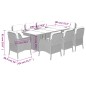 vidaXL 9-tlg. Garten-Essgruppe mit Kissen Grau Poly Rattan vidaXL 9-tlg. Garten-Essgruppe mit Kissen Grau Poly Rattan