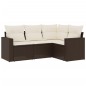 vidaXL 4-tlg. Garten-Sofagarnitur mit Kissen Braun Poly Rattan vidaXL 4-tlg. Garten-Sofagarnitur mit Kissen Braun Poly Rattan