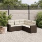 vidaXL 5-tlg. Garten-Sofagarnitur mit Kissen Braun Poly Rattan vidaXL 5-tlg. Garten-Sofagarnitur mit Kissen Braun Poly Rattan