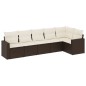 vidaXL 6-tlg. Garten-Sofagarnitur mit Kissen Braun Poly Rattan vidaXL 6-tlg. Garten-Sofagarnitur mit Kissen Braun Poly Rattan