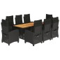 vidaXL 9-tlg. Garten-Essgruppe mit Kissen Schwarz Poly Rattan vidaXL 9-tlg. Garten-Essgruppe mit Kissen Schwarz Poly Rattan