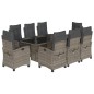 vidaXL 9-tlg. Garten-Essgruppe mit Kissen Grau Poly Rattan vidaXL 9-tlg. Garten-Essgruppe mit Kissen Grau Poly Rattan