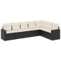 vidaXL 7-tlg. Garten-Sofagarnitur mit Kissen Schwarz Poly Rattan vidaXL 7-tlg. Garten-Sofagarnitur mit Kissen Schwarz Poly Rattan