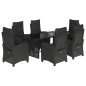 vidaXL 7-tlg. Garten-Essgruppe mit Kissen Schwarz Poly Rattan vidaXL 7-tlg. Garten-Essgruppe mit Kissen Schwarz Poly Rattan