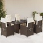 vidaXL 7-tlg. Garten-Essgruppe mit Kissen Braun Poly Rattan vidaXL 7-tlg. Garten-Essgruppe mit Kissen Braun Poly Rattan