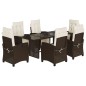 vidaXL 7-tlg. Garten-Essgruppe mit Kissen Braun Poly Rattan vidaXL 7-tlg. Garten-Essgruppe mit Kissen Braun Poly Rattan