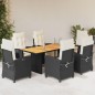 vidaXL 7-tlg. Garten-Essgruppe mit Kissen Schwarz Poly Rattan vidaXL 7-tlg. Garten-Essgruppe mit Kissen Schwarz Poly Rattan