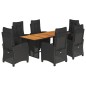 vidaXL 7-tlg. Garten-Essgruppe mit Kissen Schwarz Poly Rattan vidaXL 7-tlg. Garten-Essgruppe mit Kissen Schwarz Poly Rattan