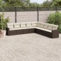 vidaXL 9-tlg. Garten-Sofagarnitur mit Kissen Braun Poly Rattan vidaXL 9-tlg. Garten-Sofagarnitur mit Kissen Braun Poly Rattan