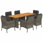 vidaXL 7-tlg. Garten-Essgruppe mit Kissen Grau Poly Rattan vidaXL 7-tlg. Garten-Essgruppe mit Kissen Grau Poly Rattan