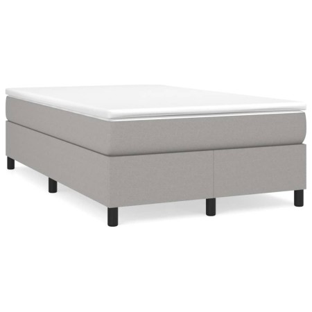 vidaXL Boxspringbett mit Matratze Hellgrau 120x190 cm Stoff