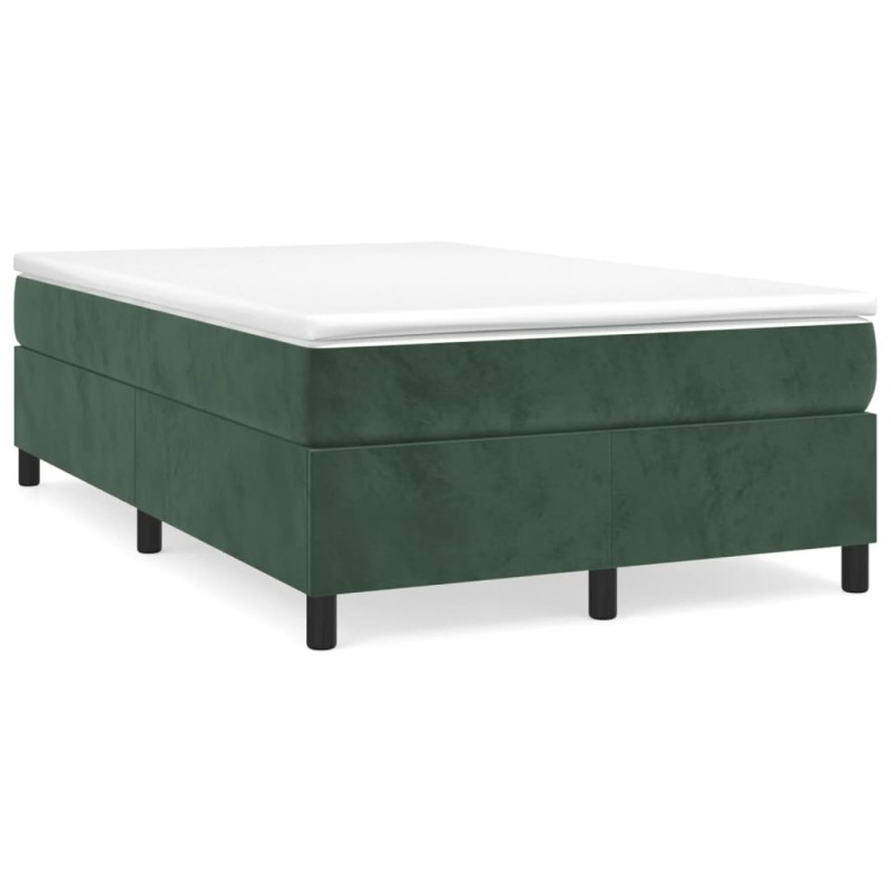 vidaXL Boxspringbett mit Matratze Dunkelgrün 120x190 cm Samt vidaXL Boxspringbett mit Matratze Dunkelgrün 120x190 cm Samt