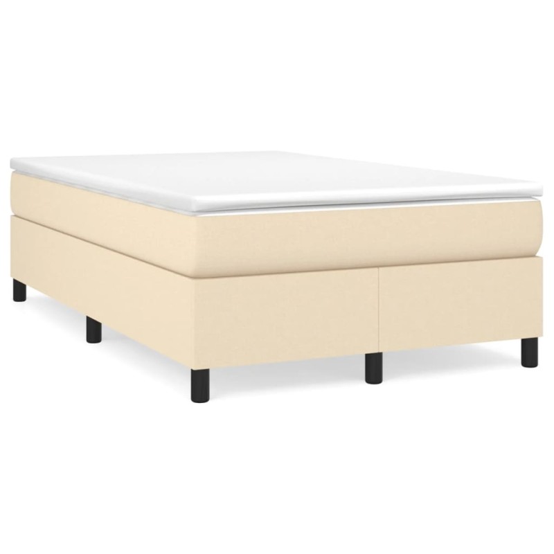vidaXL Boxspringbett mit Matratze Creme 120x190 cm Stoff vidaXL Boxspringbett mit Matratze Creme 120x190 cm Stoff