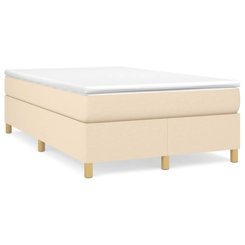 vidaXL Boxspringbett mit Matratze Creme 120x190 cm Stoff vidaXL Boxspringbett mit Matratze Creme 120x190 cm Stoff