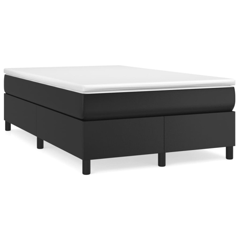 vidaXL Boxspringbett mit Matratze Schwarz 120x190 cm Kunstleder vidaXL Boxspringbett mit Matratze Schwarz 120x190 cm Kunstleder