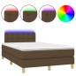 vidaXL Boxspringbett mit Matratze & LED Dunkelbraun 120x190 cm Stoff vidaXL Boxspringbett mit Matratze & LED Dunkelbraun 120x190 cm Stoff