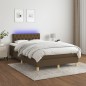 vidaXL Boxspringbett mit Matratze & LED Dunkelbraun 120x190 cm Stoff vidaXL Boxspringbett mit Matratze & LED Dunkelbraun 120x190 cm Stoff