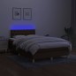 vidaXL Boxspringbett mit Matratze & LED Dunkelbraun 120x190 cm Stoff vidaXL Boxspringbett mit Matratze & LED Dunkelbraun 120x190 cm Stoff