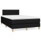 vidaXL Boxspringbett mit Matratze & LED Schwarz 120x190 cm Stoff vidaXL Boxspringbett mit Matratze & LED Schwarz 120x190 cm Stoff