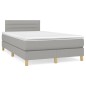vidaXL Boxspringbett mit Matratze & LED Hellgrau 120x190 cm Stoff vidaXL Boxspringbett mit Matratze & LED Hellgrau 120x190 cm Stoff