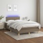 vidaXL Boxspringbett mit Matratze & LED Taupe 120x190 cm Stoff vidaXL Boxspringbett mit Matratze & LED Taupe 120x190 cm Stoff