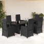 vidaXL 7-tlg. Garten-Essgruppe mit Kissen Schwarz Poly Rattan vidaXL 7-tlg. Garten-Essgruppe mit Kissen Schwarz Poly Rattan