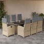 vidaXL 9-tlg. Garten-Essgruppe mit Kissen Beigemischung Poly Rattan vidaXL 9-tlg. Garten-Essgruppe mit Kissen Beigemischung Poly Rattan