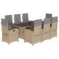 vidaXL 9-tlg. Garten-Essgruppe mit Kissen Beigemischung Poly Rattan vidaXL 9-tlg. Garten-Essgruppe mit Kissen Beigemischung Poly Rattan
