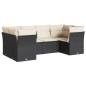 vidaXL 6-tlg. Garten-Sofagarnitur mit Kissen Schwarz Poly Rattan vidaXL 6-tlg. Garten-Sofagarnitur mit Kissen Schwarz Poly Rattan